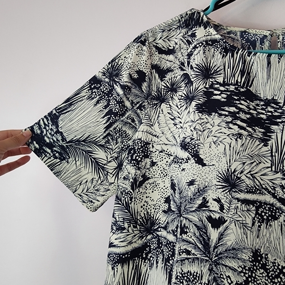 Primark 12 Palm Trees Blue White NWOT - Picture 8 of 11